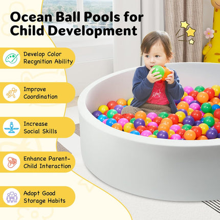 Foam Baby Ball Pit Round Play Center for Toddlers (No Balls)