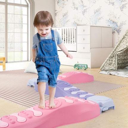 8-Piece Non-Slip Balance Beam Stepping Stones Plastic Indoor/Outdoor Play