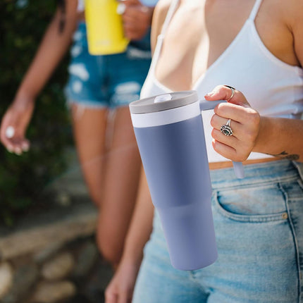 40oz Triple-Insulated Stainless Steel Tumbler with Straw & Infuser