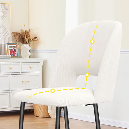 Corduroy Fabric Simple Style Dining Chair Set of 4