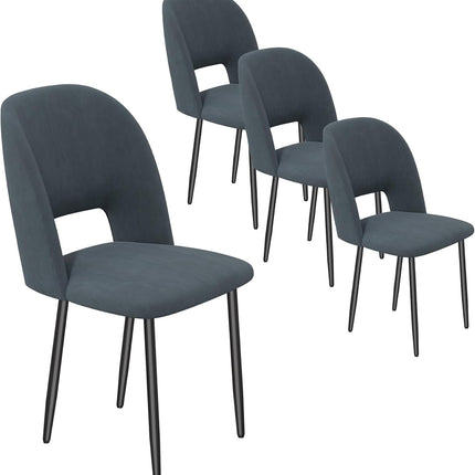 Corduroy Fabric Simple Style Dining Chair Set of 4