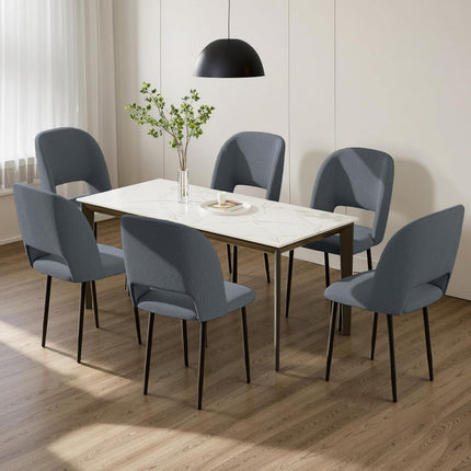 Corduroy Fabric Simple Style Dining Chair Set of 4