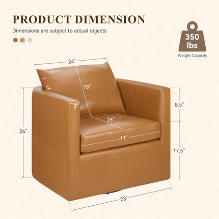 PU Leather Upholstered Swivel Accent Chairs
