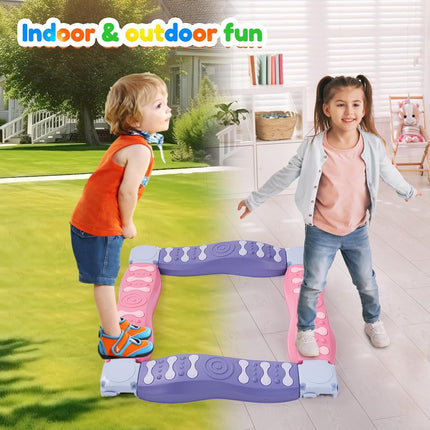 8-Piece Non-Slip Balance Beam Stepping Stones Plastic Indoor/Outdoor Play