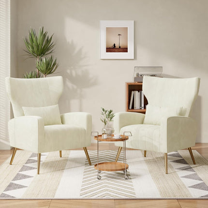 Upholstered Sofa Chair with Lumbar Pillow