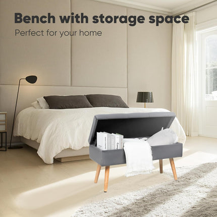 Shoe Bench with Cushion and Storage Function