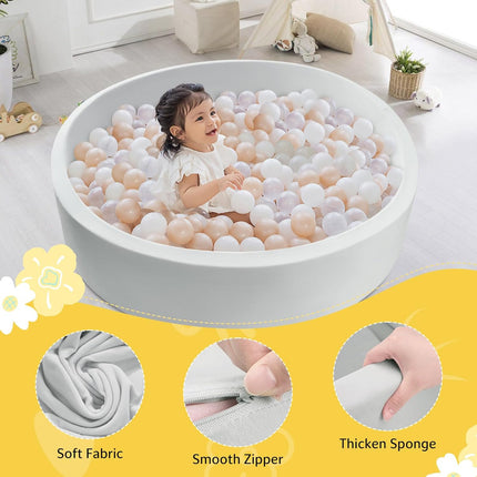 Foam Baby Ball Pit Round Play Center for Toddlers (No Balls)