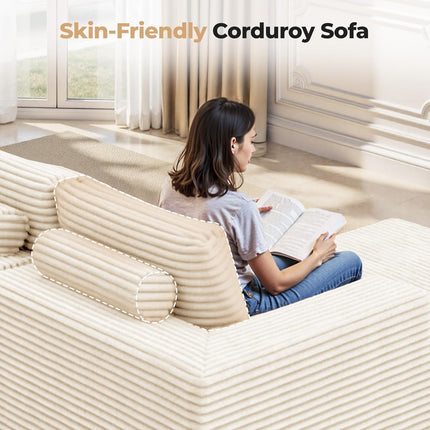 Modular Upholstered Sectional Cloud Couches with L Shaped Chaise