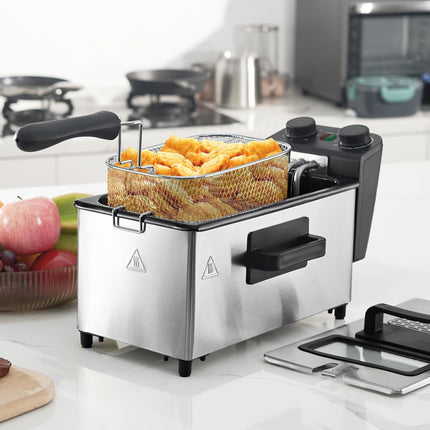 5L Deep Fryer with Basket Time & Temperature Control