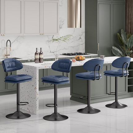 Double-Layer Upholstered Bar Stools Set of 4