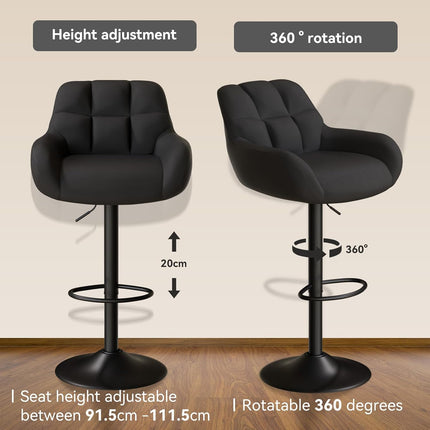 Swivel Height Adjustable Bar Stools Set of 2