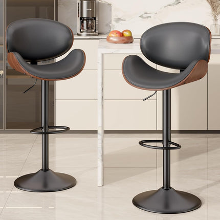 Swivel Bar Stools with Back & Footrest Set of 4