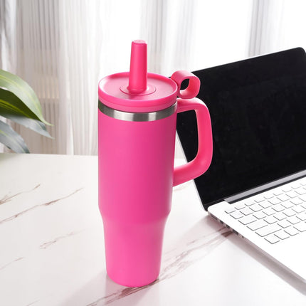 32oz Stainless Steel Water Bottle Insulated Leak-Proof with Straw & Handle