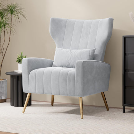 Upholstered Sofa Chair with Lumbar Pillow