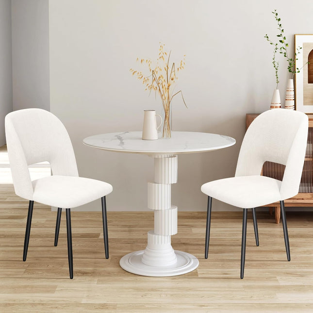 Corduroy Fabric Simple Style Dining Chair Set of 4