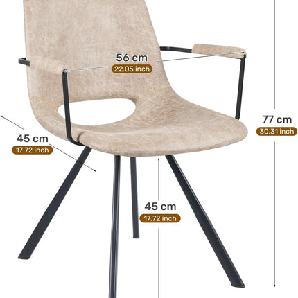 Leather Dining Chairs Set of 2