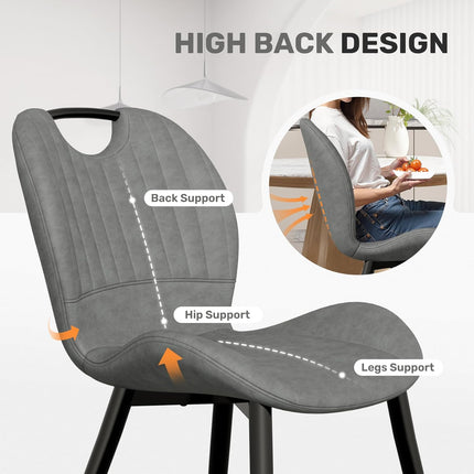 PU Material Dining Chairs Set of 6