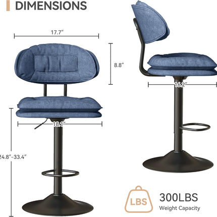 Double-Layer Upholstered Bar Stools Set of 4