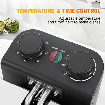 5L Deep Fryer with Basket Time & Temperature Control