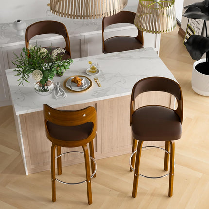 30” Seat Height Swivel Bar Stools Set of 4