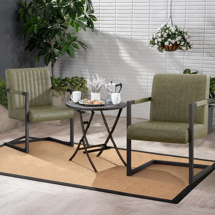 Modern Leather Upholstered Dining Chairs Set of 2