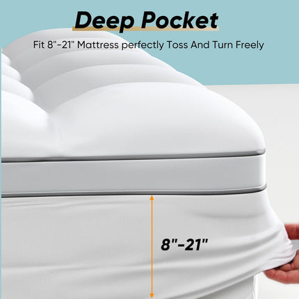 Full-Size Memory Foam Mattress Topper 4" Dual-Layer