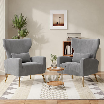 Upholstered Sofa Chair with Lumbar Pillow