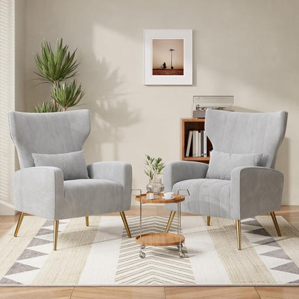 Upholstered Sofa Chair with Lumbar Pillow