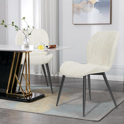 Modern Velvet Upholstered Dining Chairs Set of 2