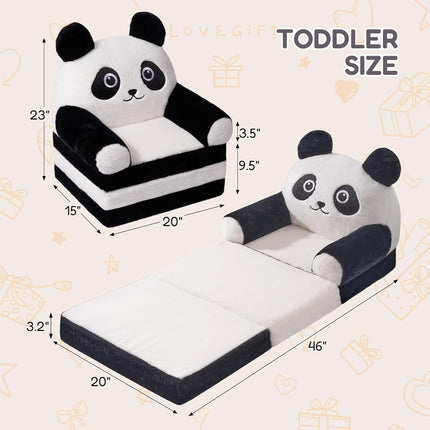 2-in-1 Kids Folding Sofa – Plush Removable Cover Convertible Lounger