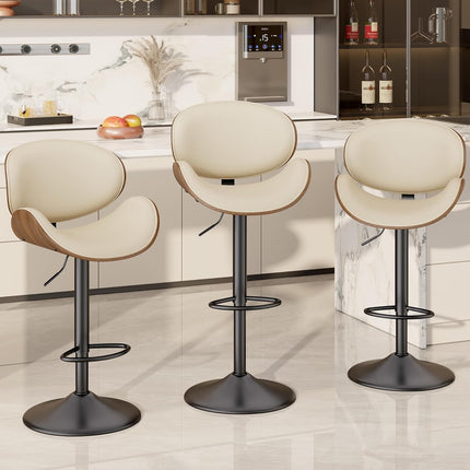 Swivel Bar Stools with Back & Footrest Set of 4