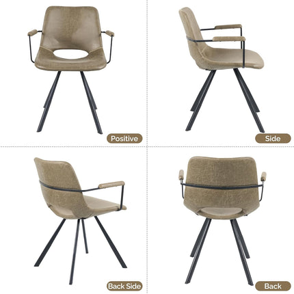 Leather Dining Chairs Set of 2