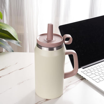 32oz Stainless Steel Water Bottle Insulated Leak-Proof with Straw & Handle