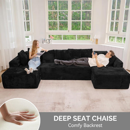 131'' Cloud Sectional Couches with Chaise Lounge
