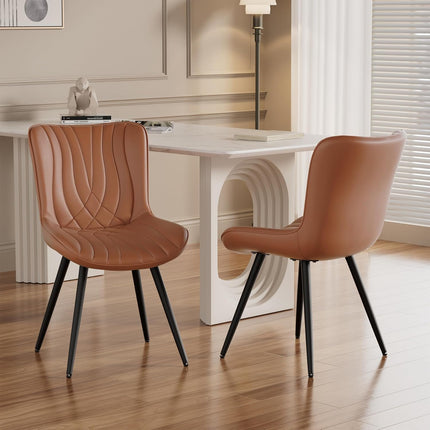 Dining Chair PU Leather with Metal Legs Set of 6
