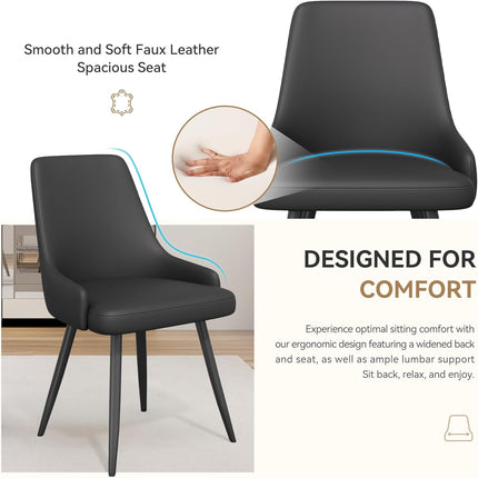 Modern Thick Cushion Dining Chairs Set of 6