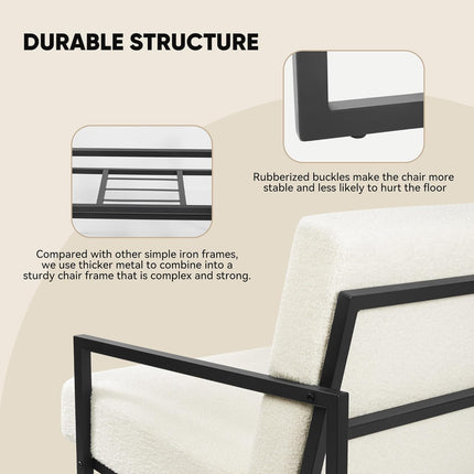 Teddy Fleece Accent Chair with Metal Frame Lounge Chair