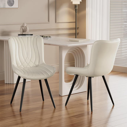 Dining Chair PU Leather with Metal Legs Set of 6