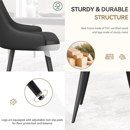 Modern Thick Cushion Dining Chairs Set of 6