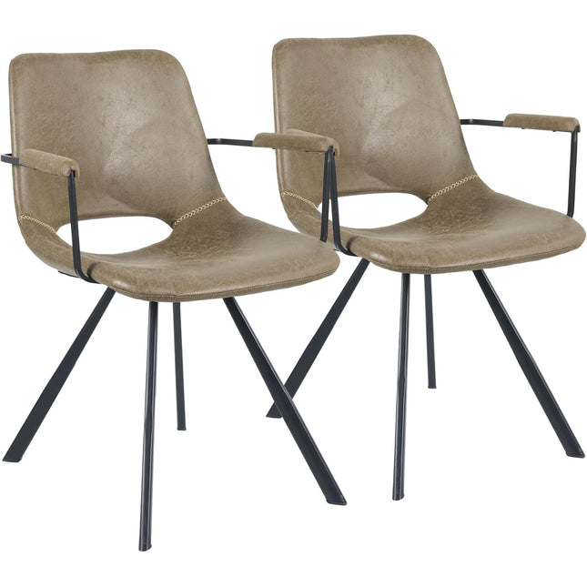 Leather Dining Chairs Set of 2