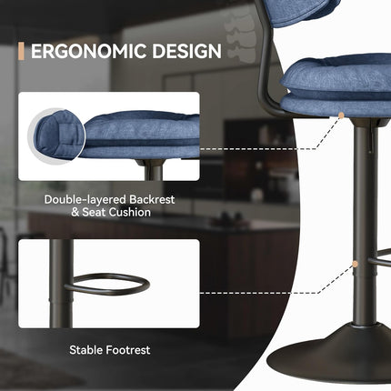 Double-Layer Upholstered Bar Stools Set of 4