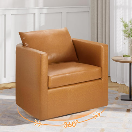 PU Leather Upholstered Swivel Accent Chairs