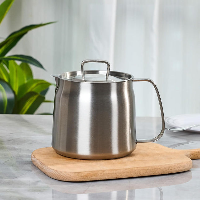 68oz 304 Stainless Steel Oil Container Cooking Oil Filter Pot