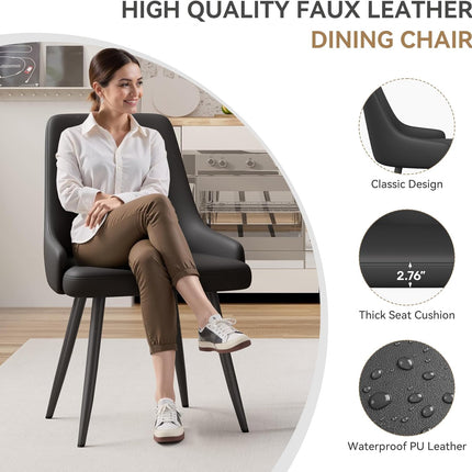 Modern Thick Cushion Dining Chairs Set of 6