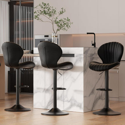 Modern Swivel Bar Chairs Set of 4