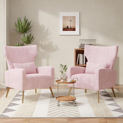 Upholstered Sofa Chair with Lumbar Pillow