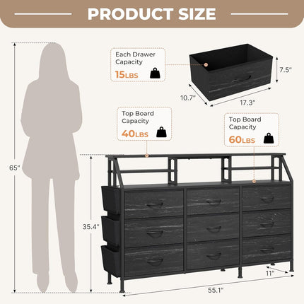 Storage Cabinet with Metal Frame and Wooden Top