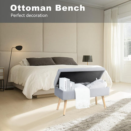 Shoe Bench with Cushion and Storage Function