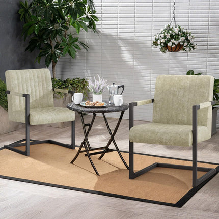 Modern Leather Upholstered Dining Chairs Set of 2