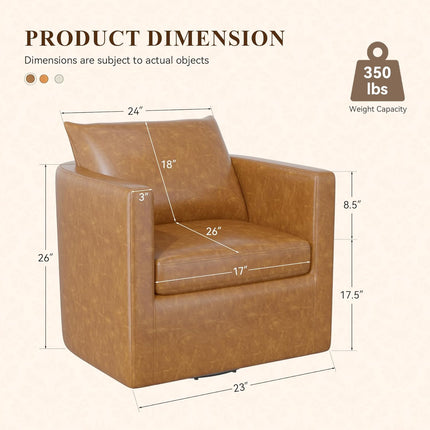 PU Leather Upholstered Swivel Accent Chairs
